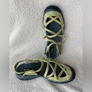 Jambu All Terra Design Sandal, Green, adjustable straps, Size 7